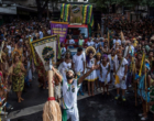 Bloco de rua Angola Janga participa do cortejo de abertura da 15ª edição do Festival Internacional de Teatro, Palco e Rua de Belo Horizonte