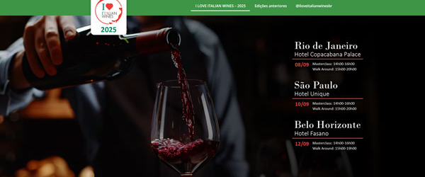 Agência ICE anuncia a realização dos roadshows I Love Italian Wines em setembro
